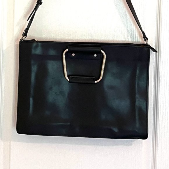 ZaraTrafaluc Bags Zara Trafaluc Faux Leather Black Thin Briefcase W